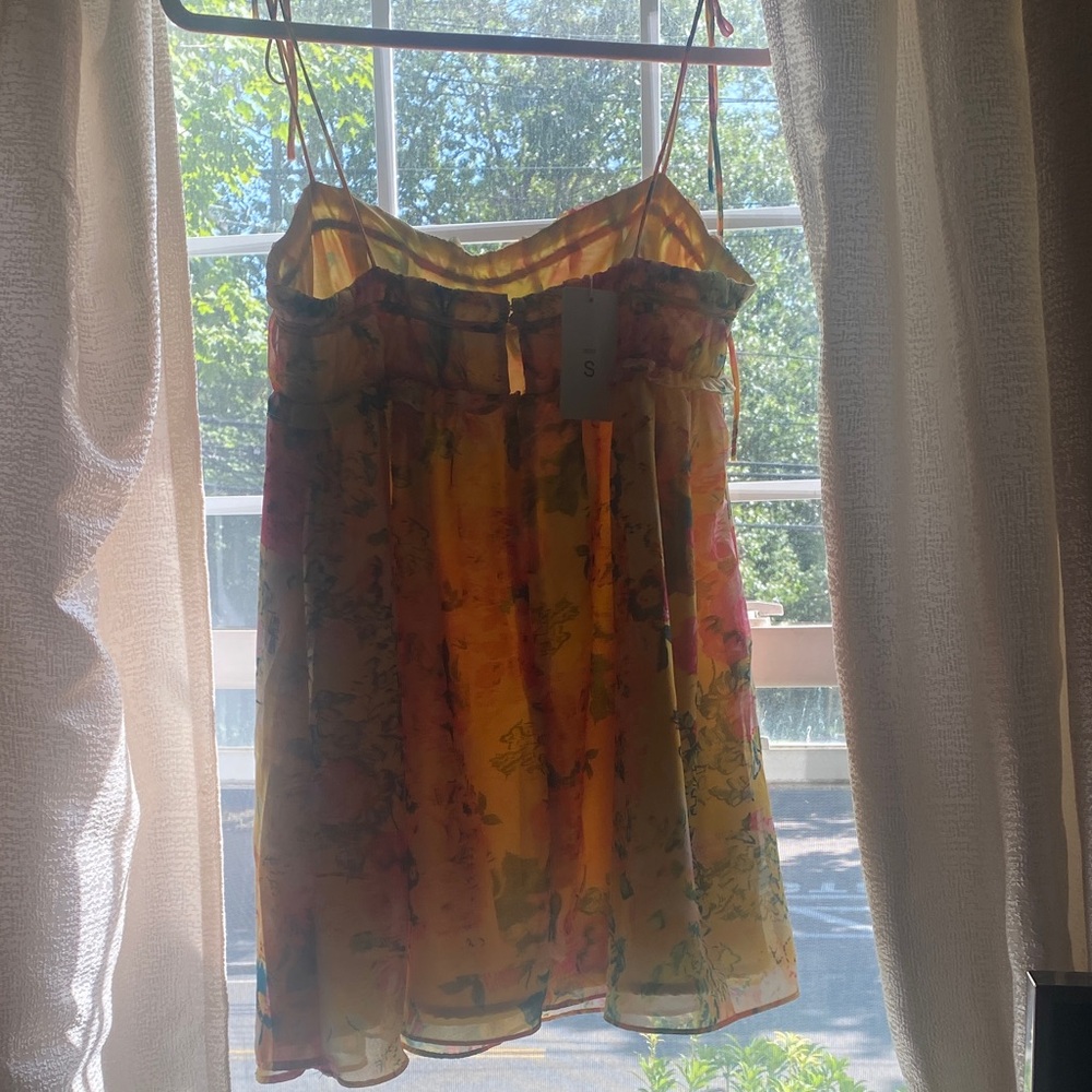 For Love Bell Yellow Floral Mini Dress - Picture 4 of 5